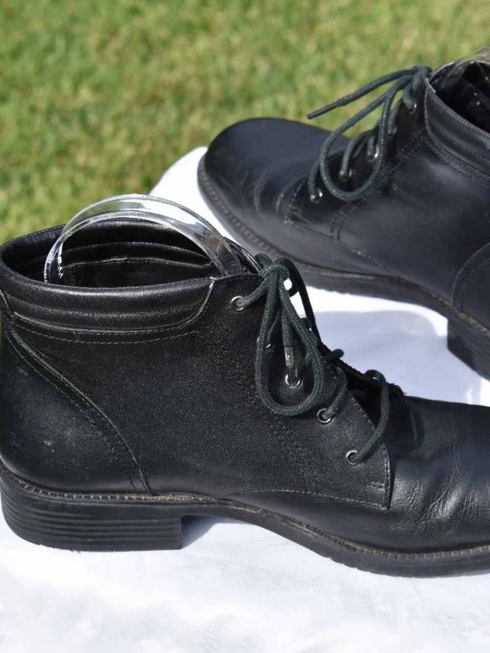 Bootalino Danielle Black Lace-Up Ankle Boots